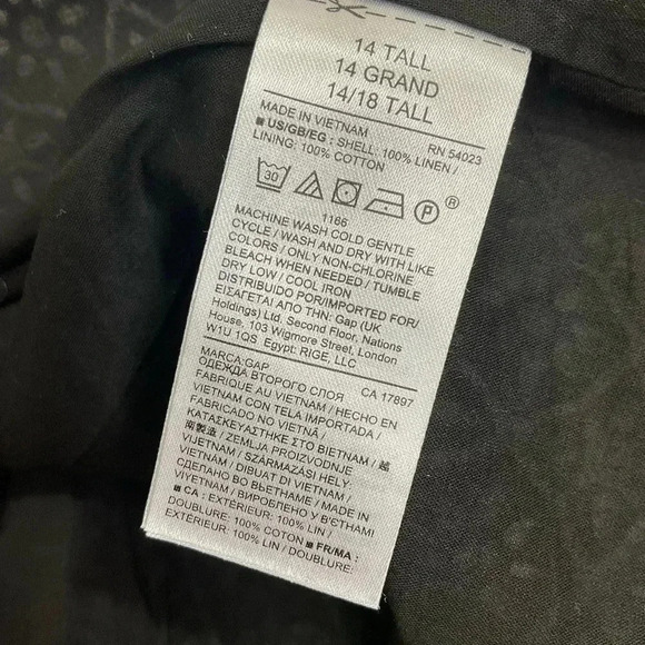 Gap Sleeveless Linen Dress V-Neck Pockets Size 14 Tall - Picture 5 of 6